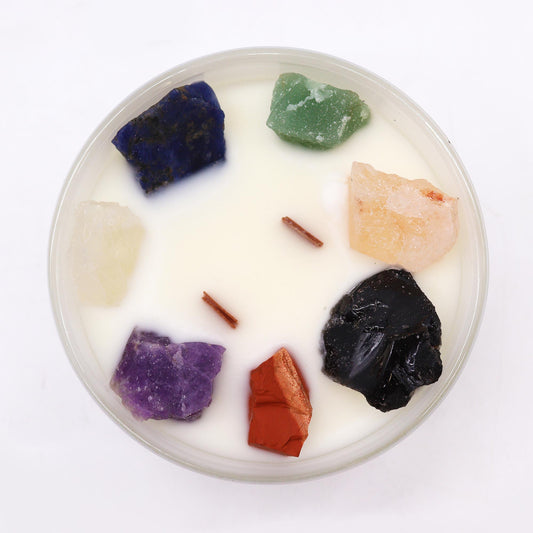 Chakra Crystal Candle  - Seven Chakras