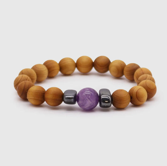 Cedarwood Third Eye Chakra Bangle
- Amethyst