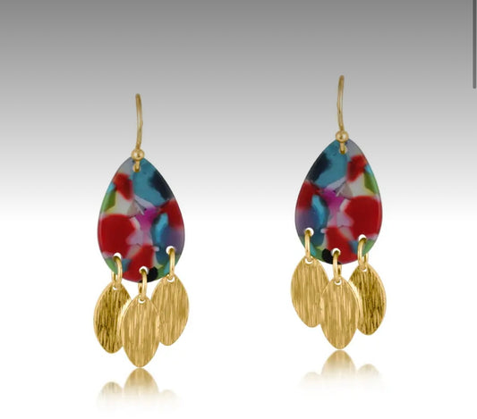Sophia Metal & Resin Dangle Earrings