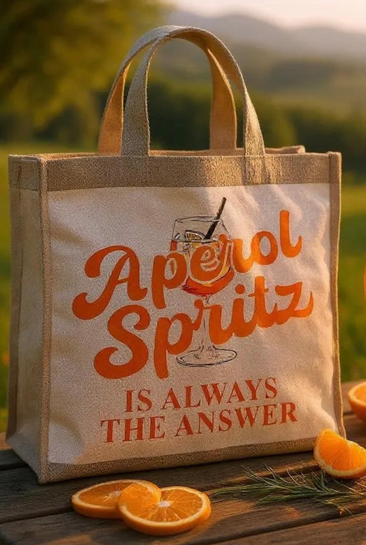 Aperol Spritz Hessian Tote Bag