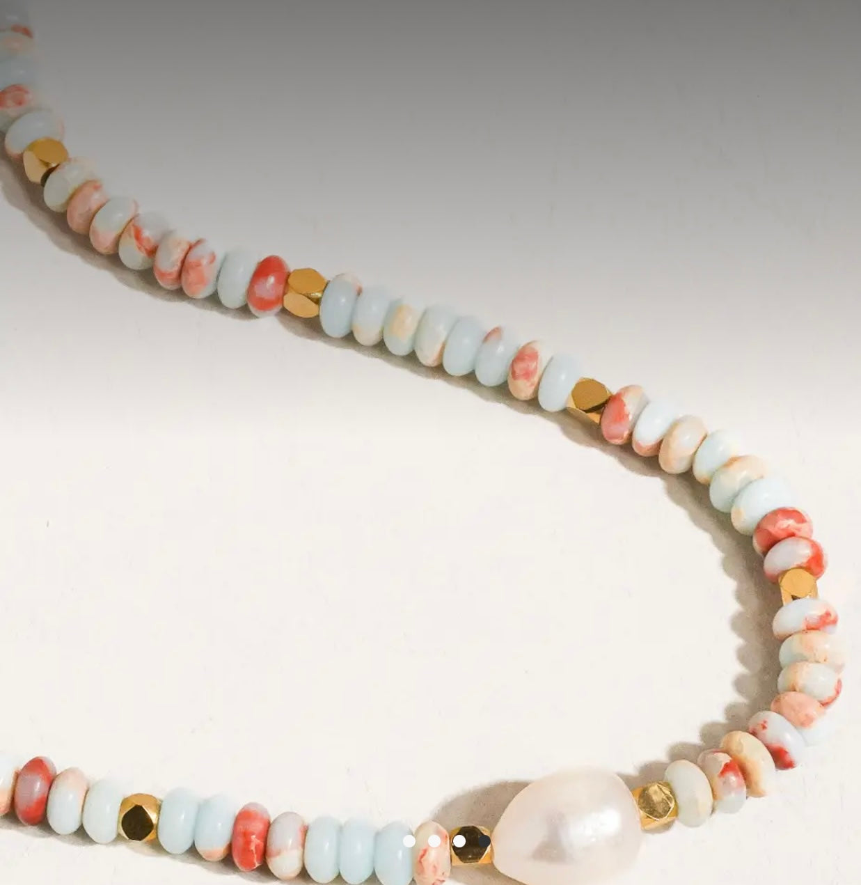 Swank Non-Tarnish Boho Beaded
Pearl Necklace