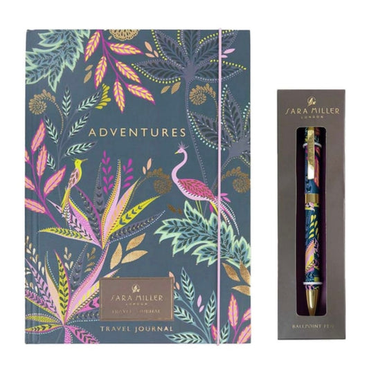 Sara Miller Blue Savannah Travel Journal and Pen Set