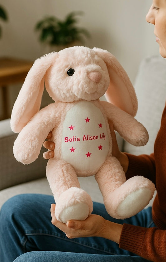 Personalised Pink Plush Rabbit