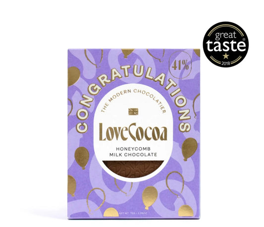 Love Cocoa - ‘Congratulations’ Honeycomb Milk Chocolate