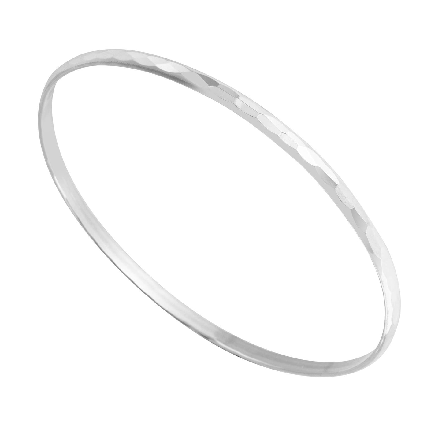 Pretty Hammered 925 Silver Bangle (USA-DDP)