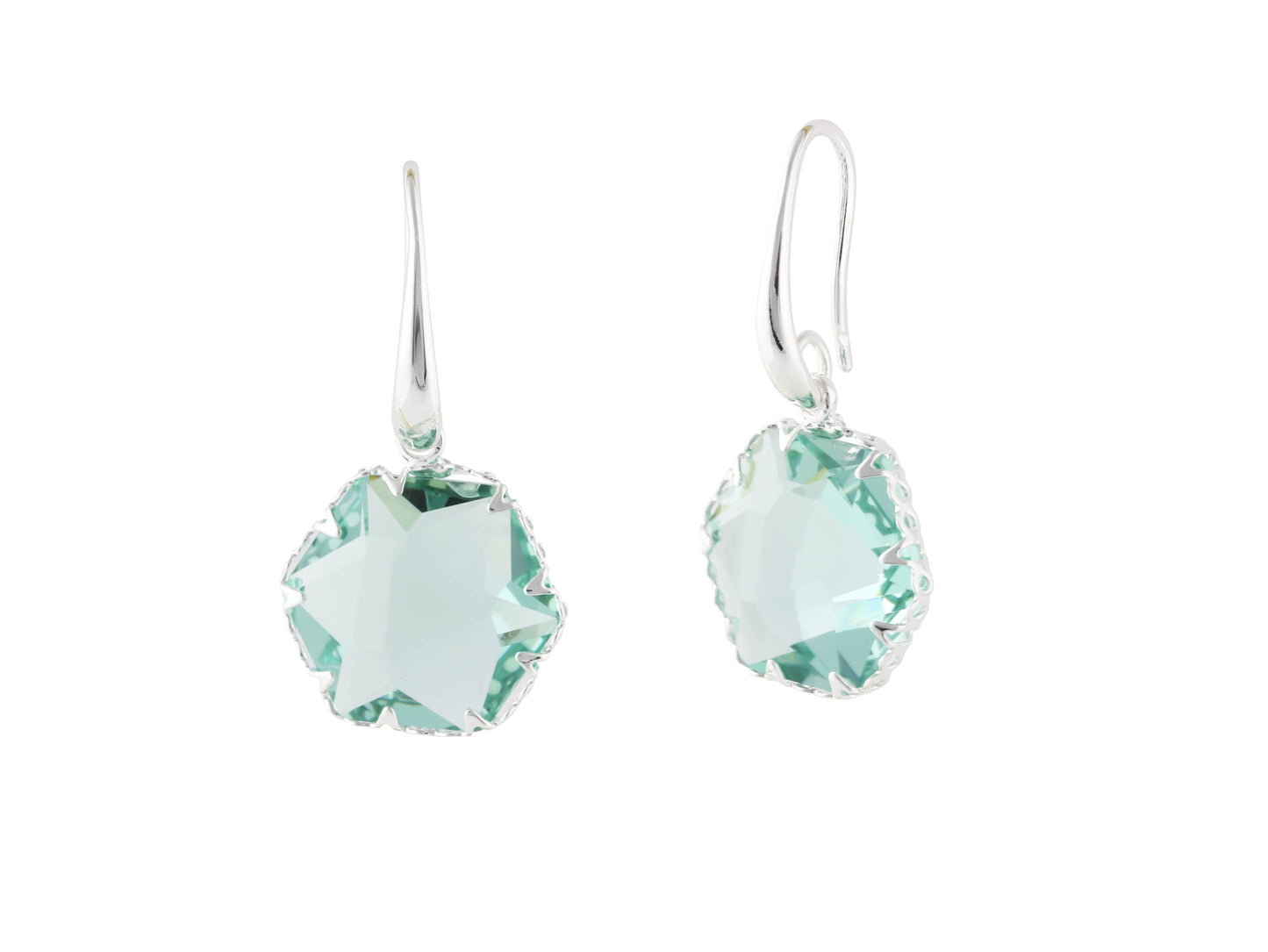 Camilla Crystal Hexagon Earrings: Gold/Pink