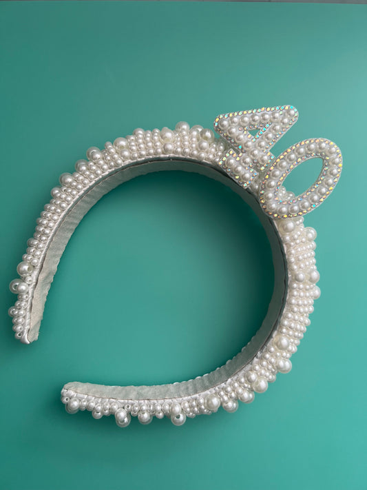 Birthday Faux Pearl Headband