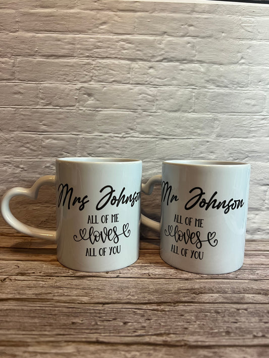 Personalised Heart Mugs (Pair)