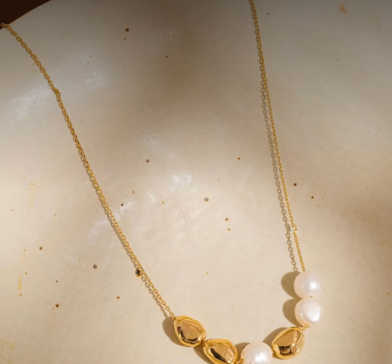 Maud 18K Gold Freshwater Pearl
Beaded Necklace