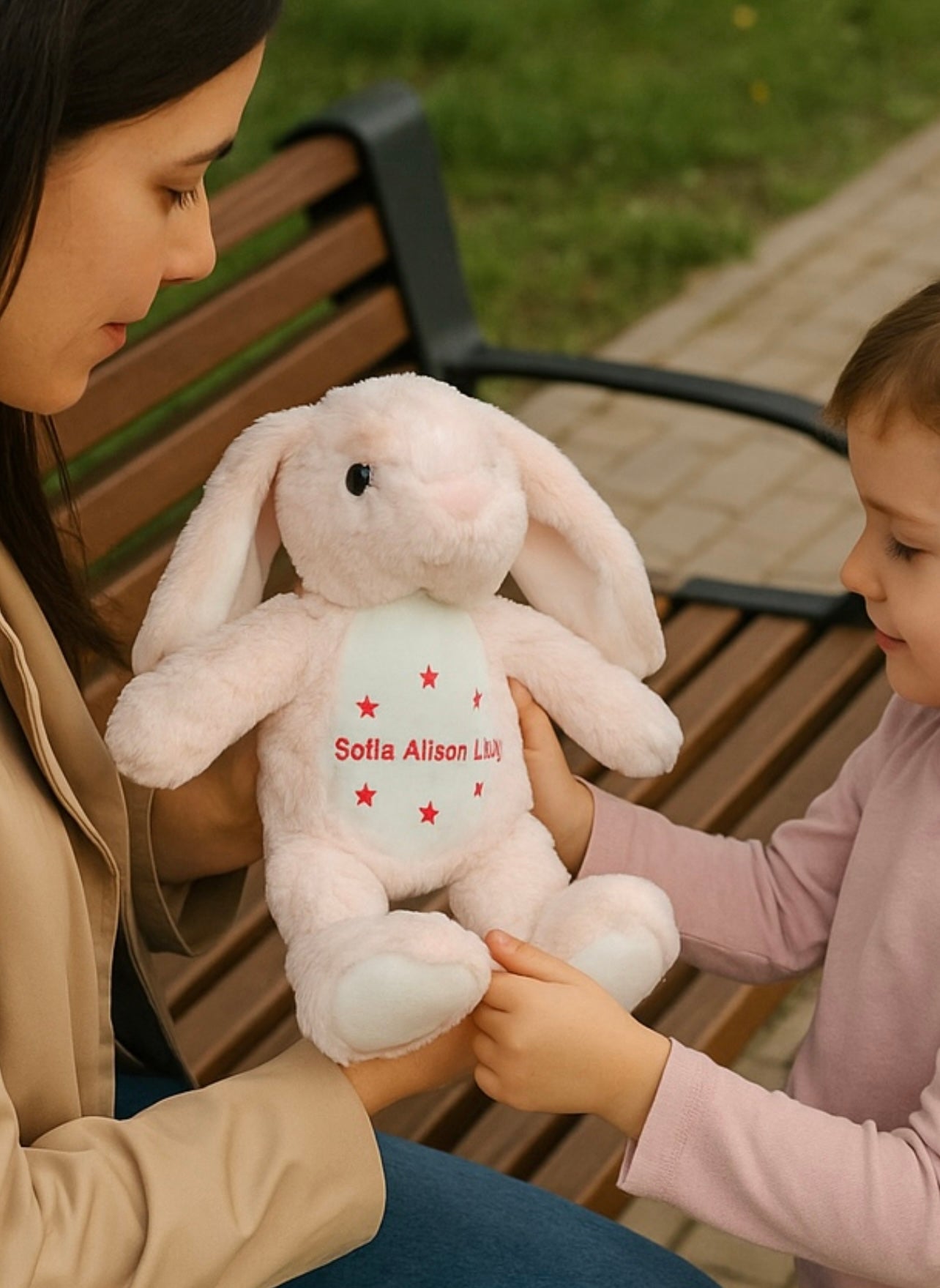 Personalised Pink Plush Rabbit