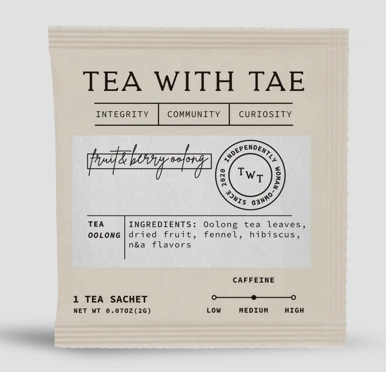 Fruit & Berry Oolong Tea - Individually
Wrapped Tea Bags