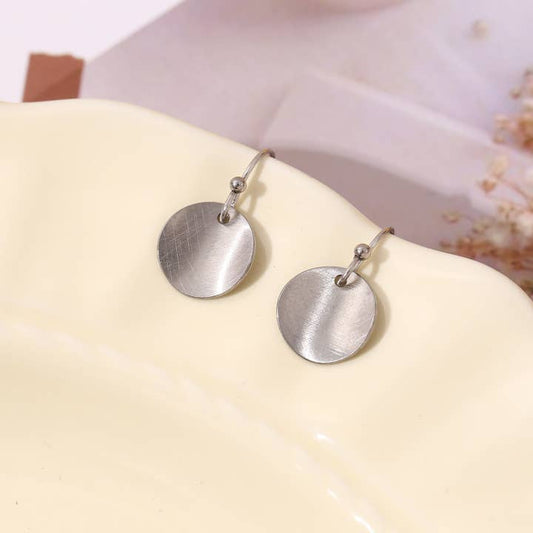 Silver Brushed Silver Earrings