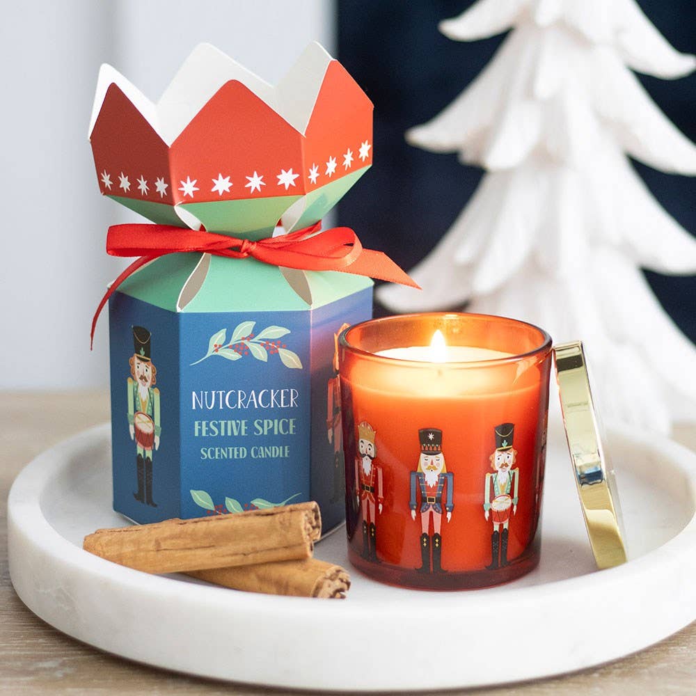 Nutcracker Festive Spice Christmas Cracker Candle