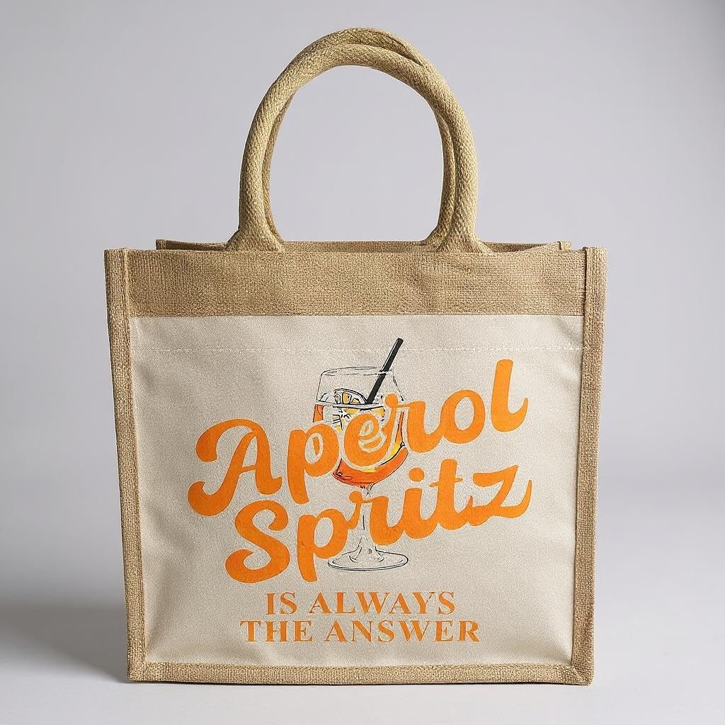 Aperol Spritz Hessian Tote Bag