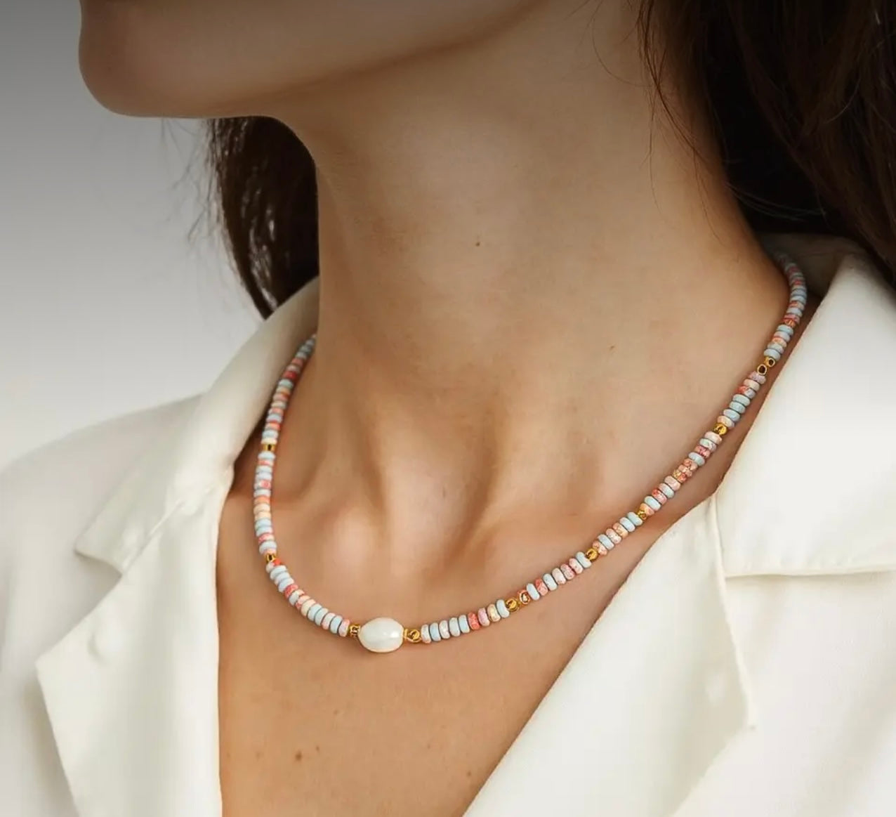 Swank Non-Tarnish Boho Beaded
Pearl Necklace