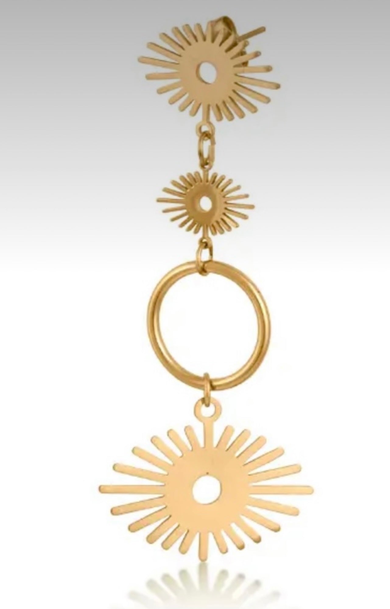 Cara Stainless Steel Sunburst Earrings