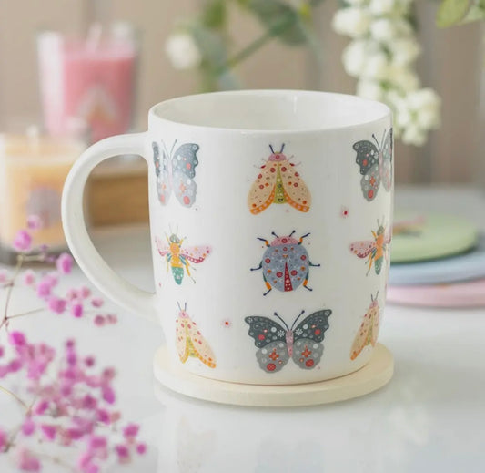 Floral Bug Print Mug