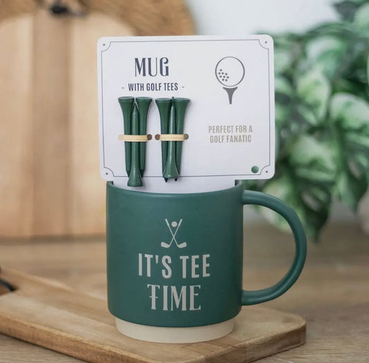 It’s Tee Time Mug with Golf Tees