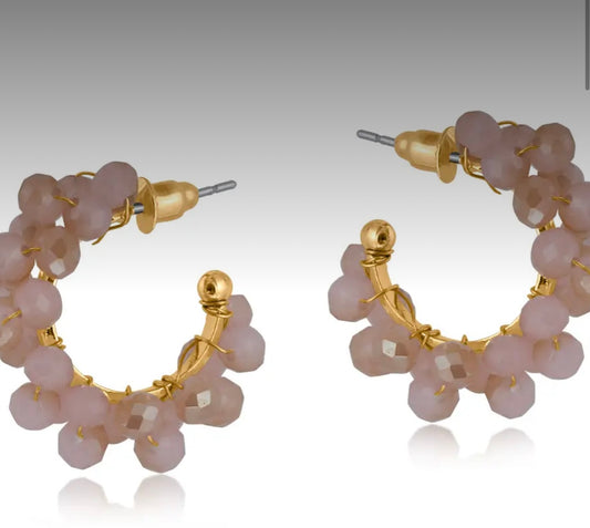 Circe Cluster Beaded Hoop Earrings