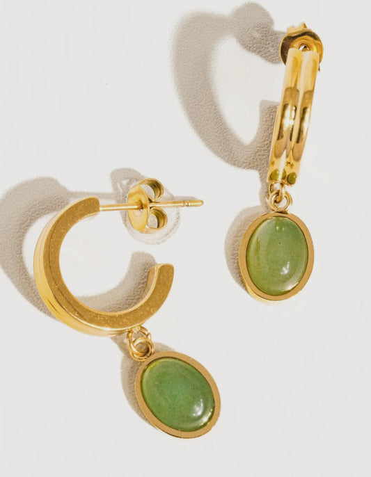 Whitnee Dainty Round Stone
Dangle Earring