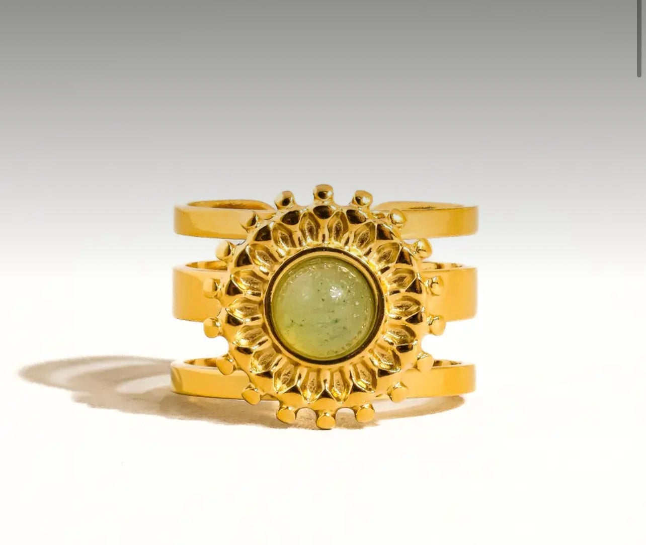 New
Evelyn 18K Non-Tarnish Green
Gemstone Ring