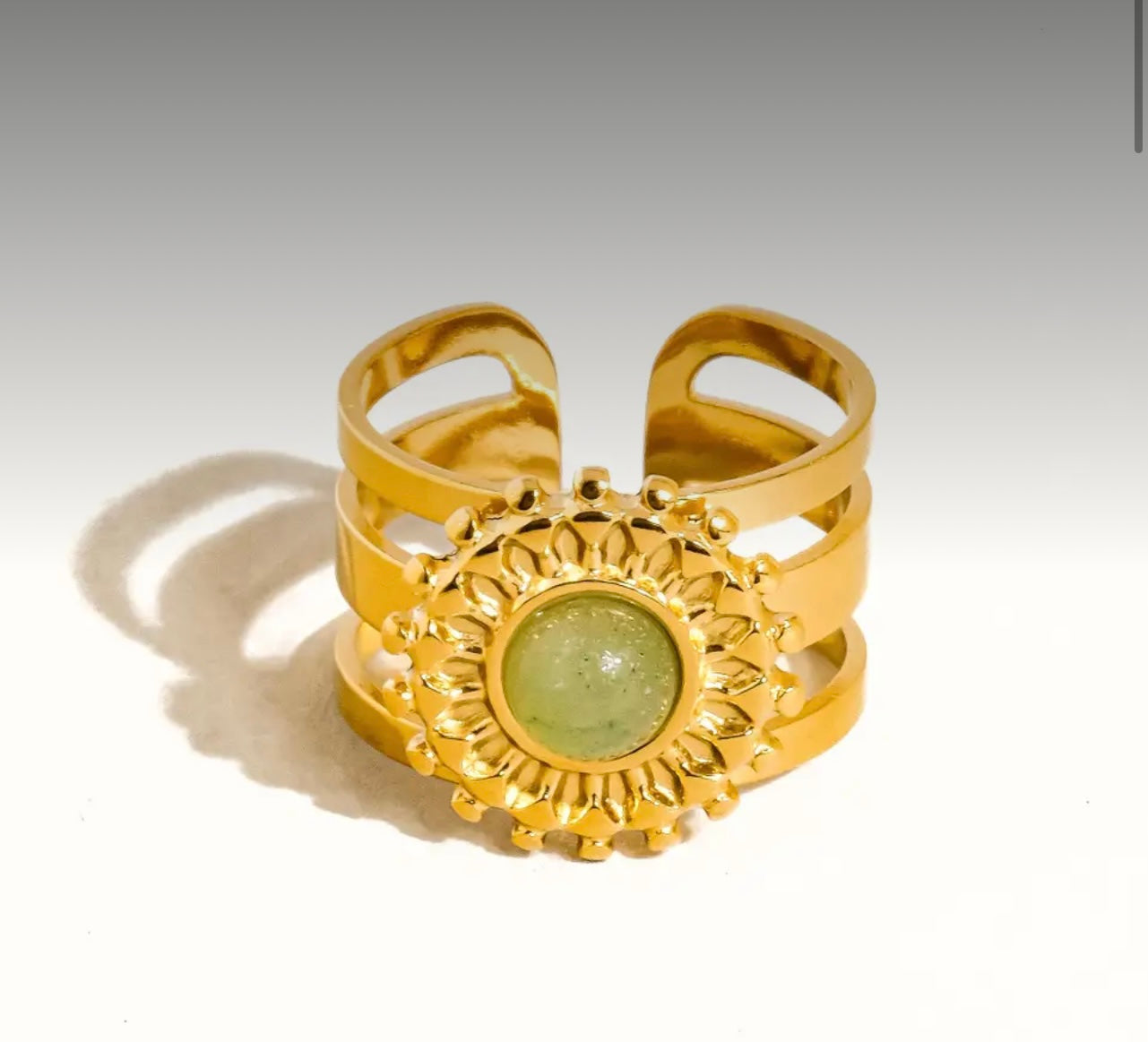 New
Evelyn 18K Non-Tarnish Green
Gemstone Ring