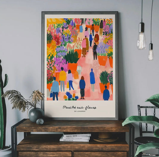 Flower Market of London Abstract
Painting Print