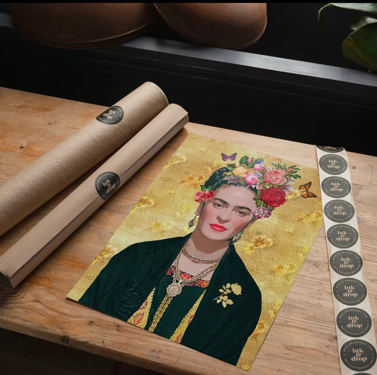 Frida Kahlo Gold Print