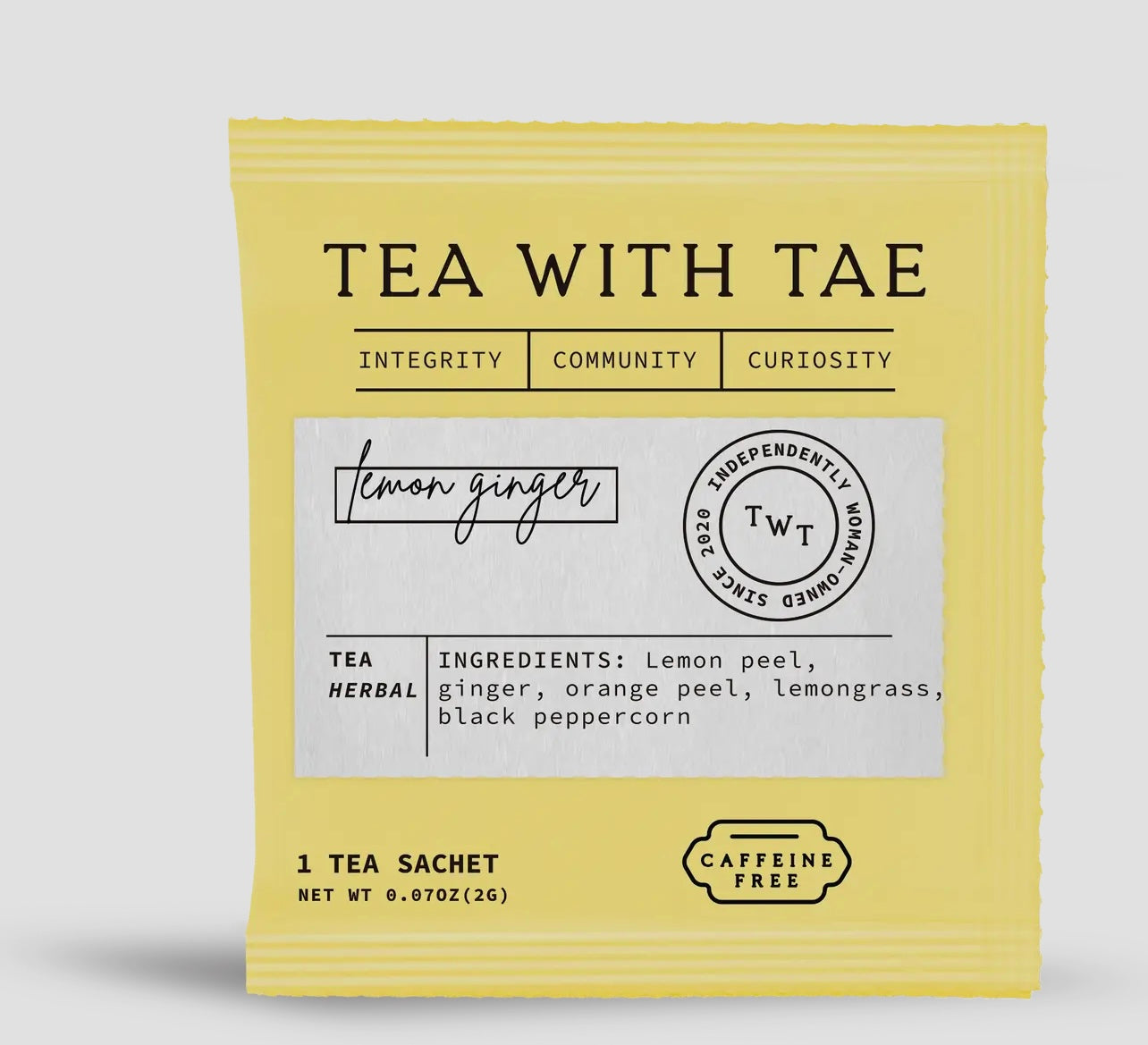 Lemon Ginger Herbal Tea - Individually
Wrapped Tea Bags