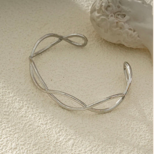 Multi Round Silver Bangle Bracelet