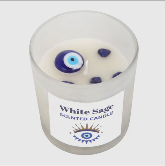 All Seeing Eye White Sage Crystal Chip
Protection Candle
