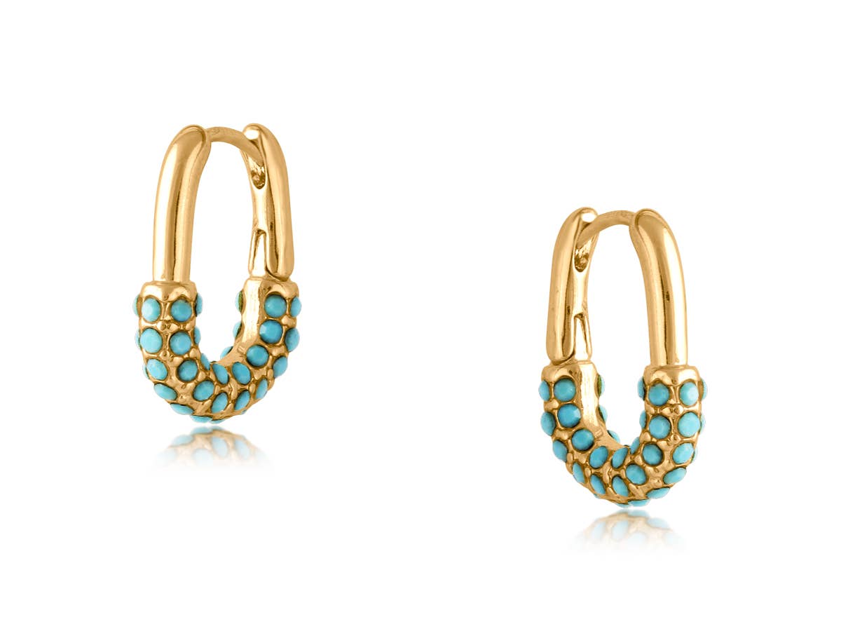 VALENCIA SMALL HOOP EARRINGS: GREEN