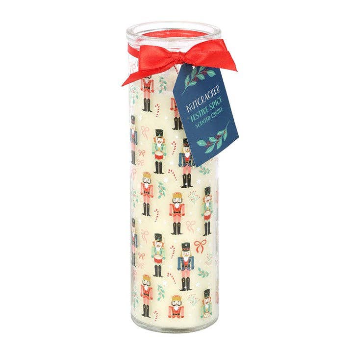 Nutcracker Print Festive Spice Christmas Tube Candle