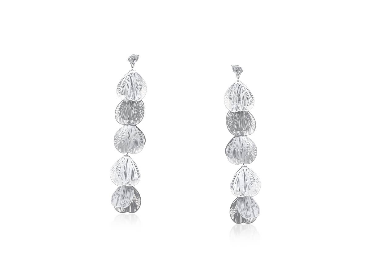 Livia Dangle Petal Statement Earrings: Gold