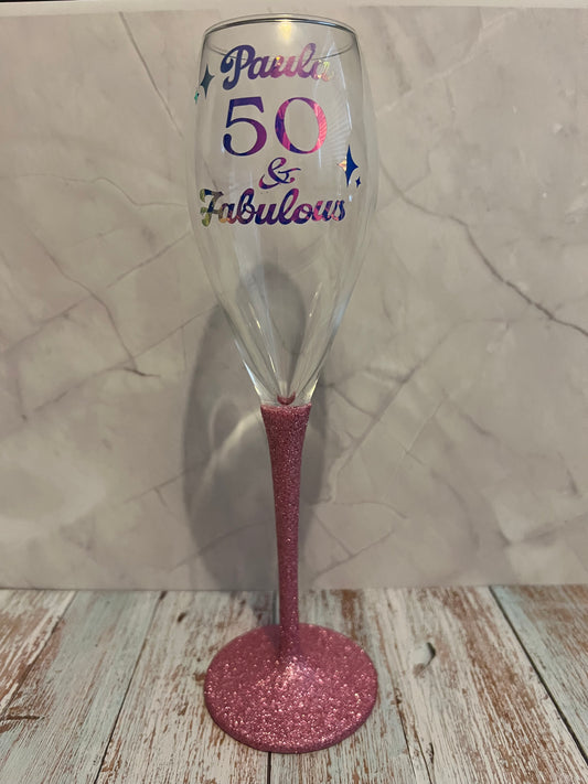 Pink Sparkle Prosecco / Champagne Flute