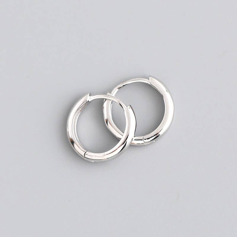 14mm Simple Hoop in Sterling Silver