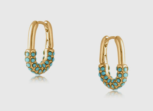 Valencia Small Hoop Earrings (Green)