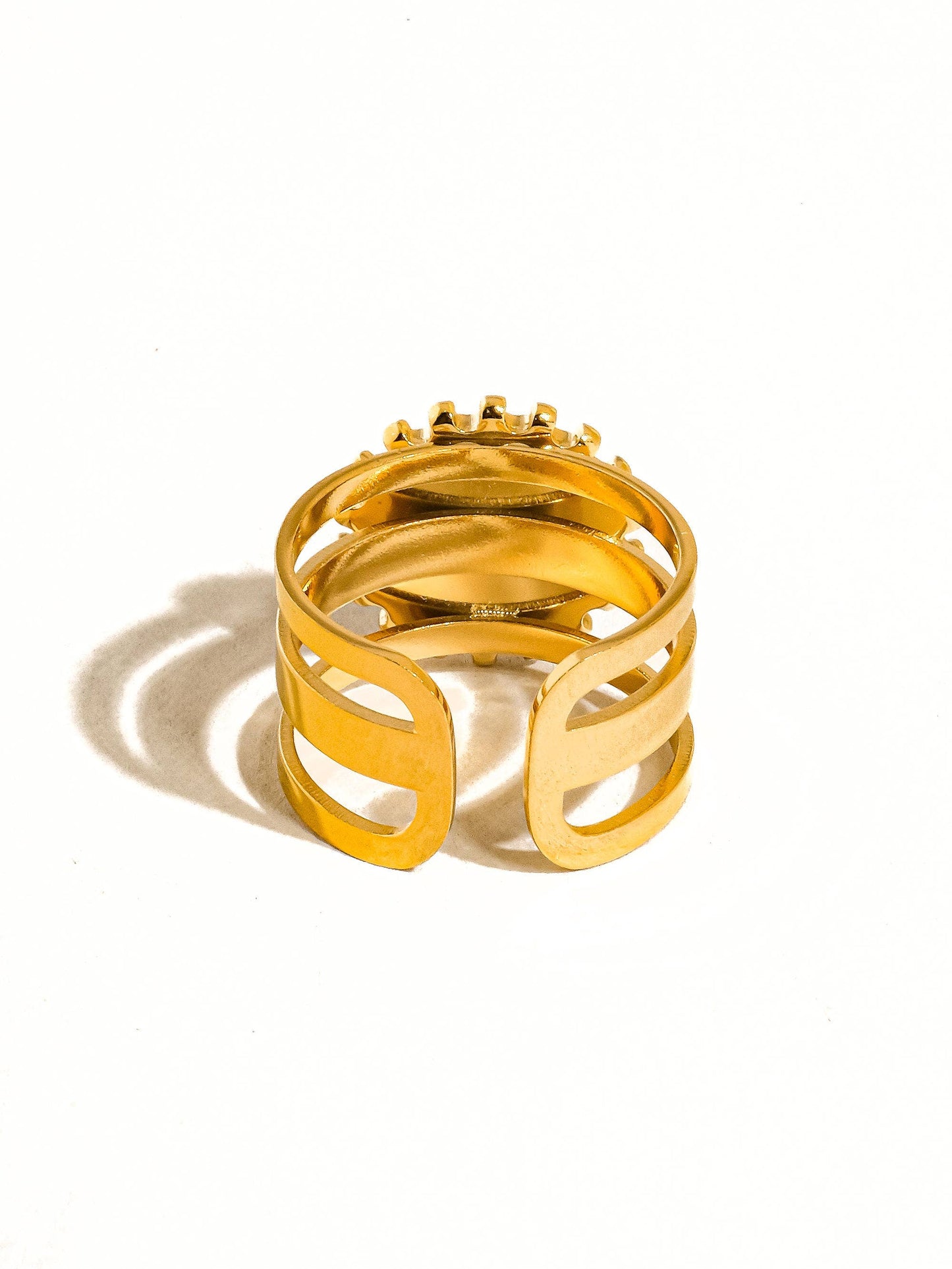 Evelyn 18K Non-Tarnish Green Gemstone Ring: Green