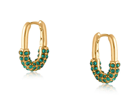 VALENCIA SMALL HOOP EARRINGS: GREEN