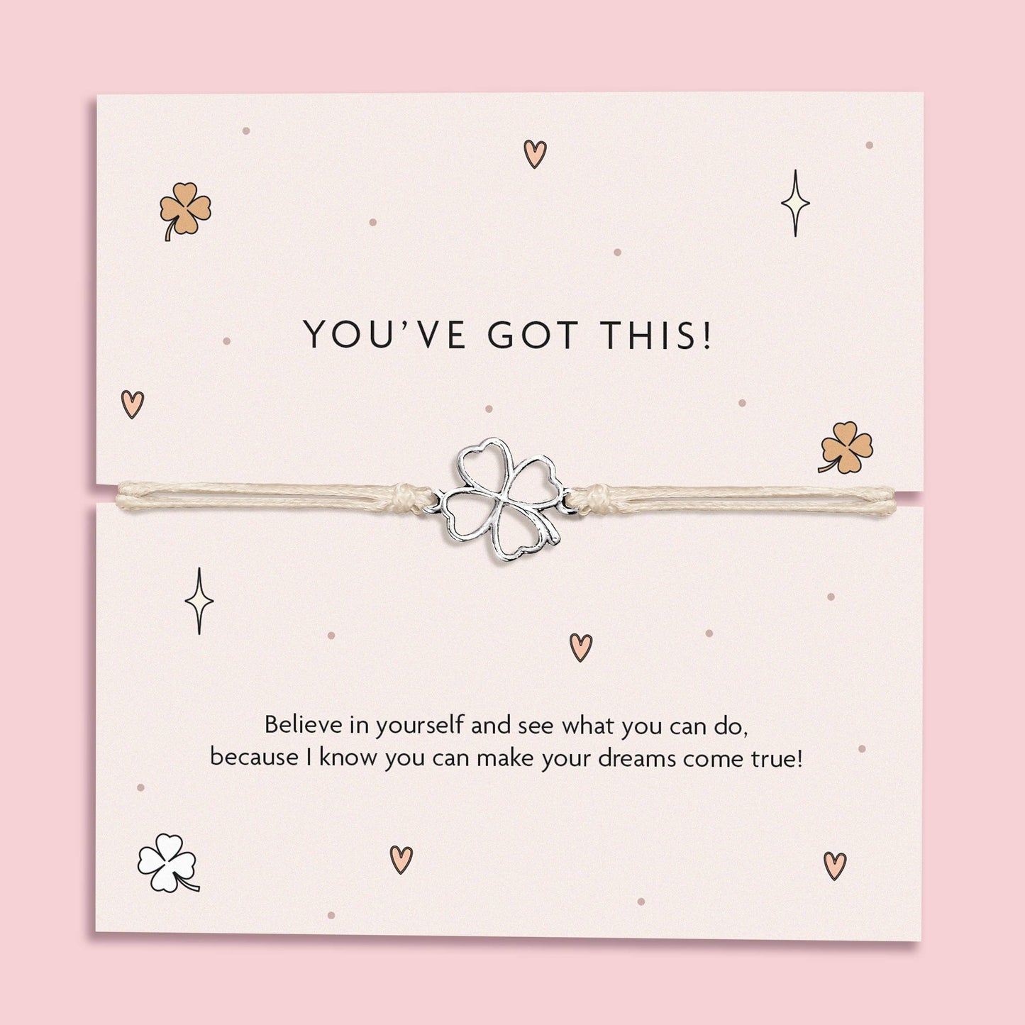 You've Got This Bracelet - Four-Leaf Clover Charm Bracelet