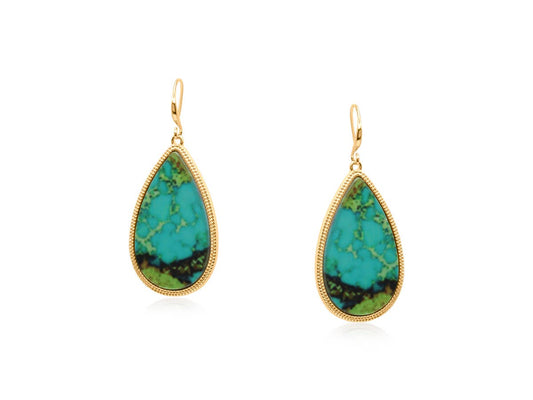 Eleni Geo Shape Drop Earrings: Blue