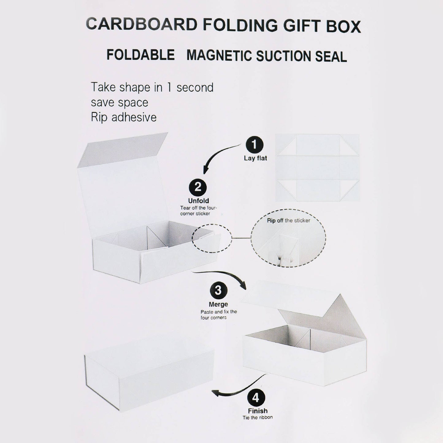 Flat Pack Gift Box -  (28.2x20.2x9.2cm) - Baby Blue