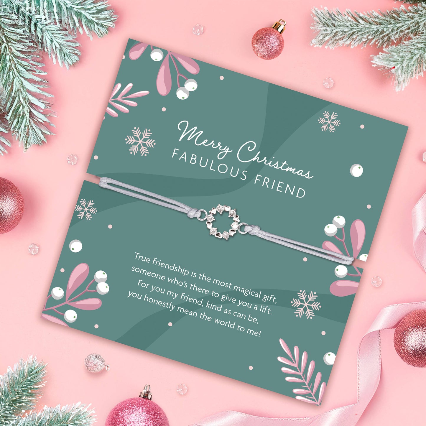 Fabulous Friend Adjustable Christmas Bracelet : Green