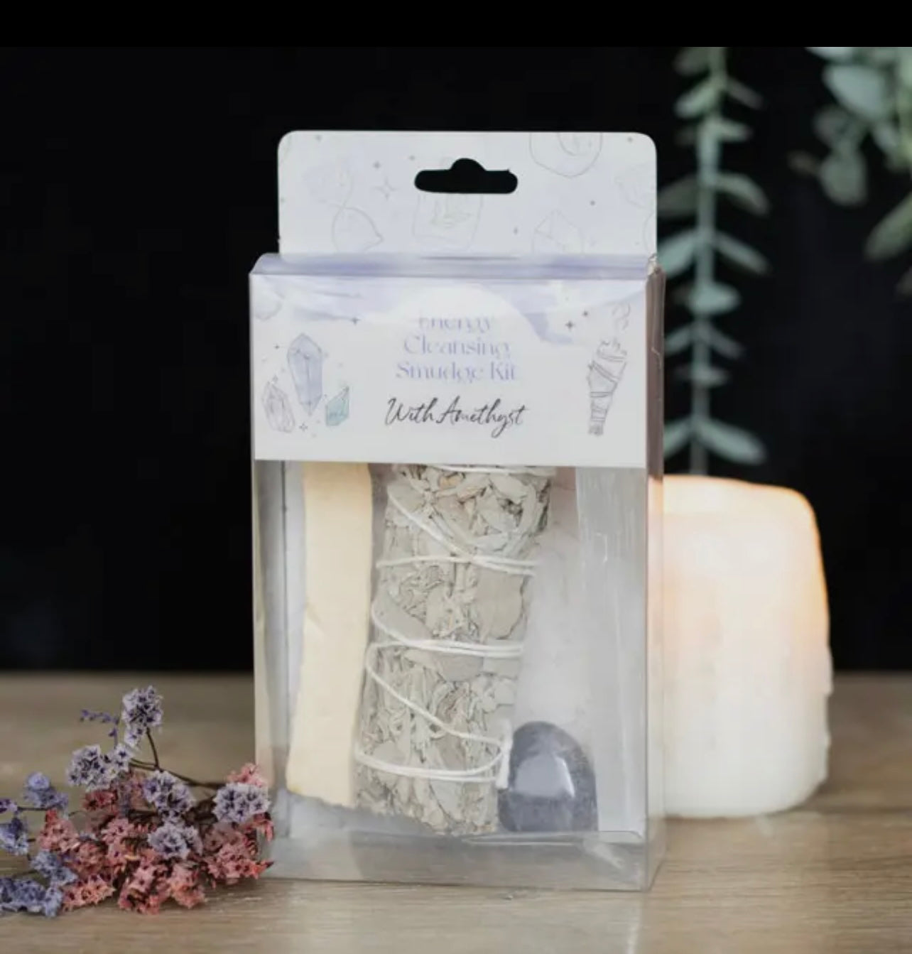 White Sage Smudge Kit with Amethyst Crystal
