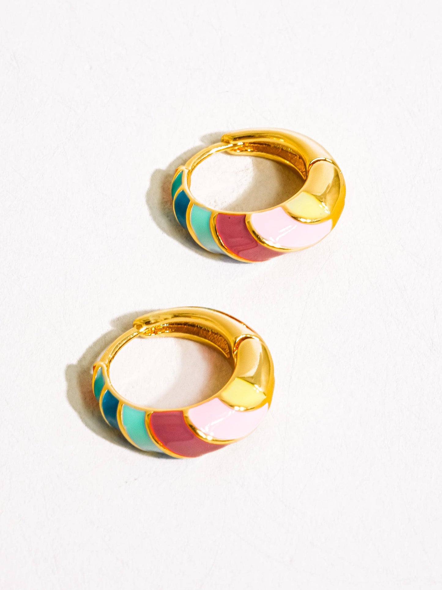 Paloma 18K Gold Colorful Striped Hoop Earring: Multi-Colored