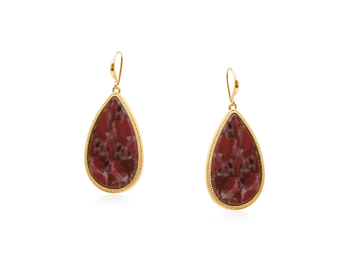 Eleni Geo Shape Drop Earrings: Blue