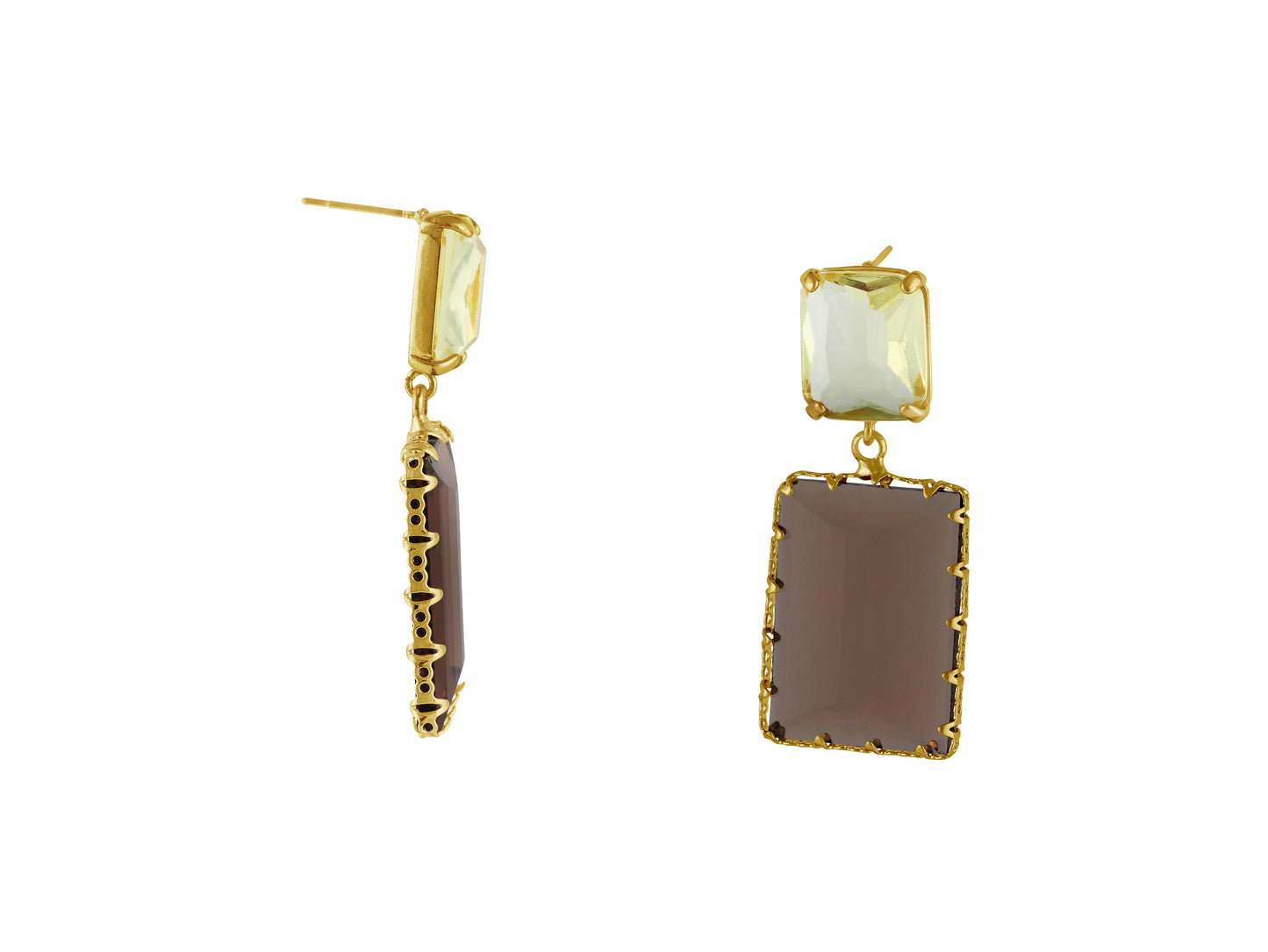 Cosette Allure Stone Cut Luxe Earrings: Crystal Blue