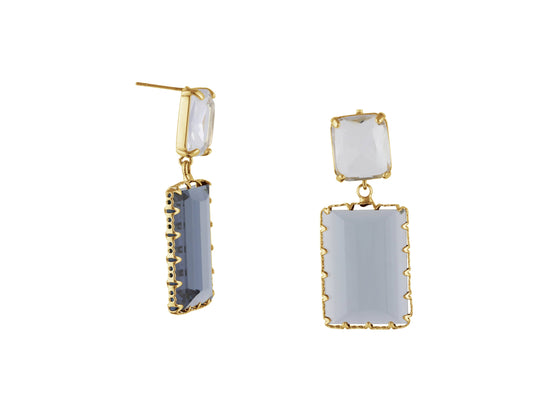 Cosette Allure Stone Cut Luxe Earrings: Crystal Blue