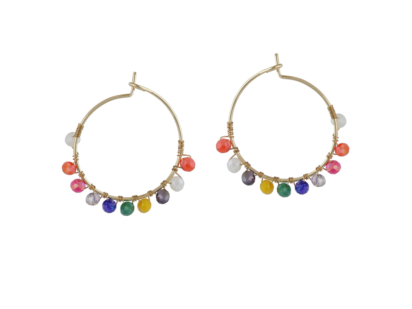 CRESSIDA BEADED HOOP EARRINGS: NEON