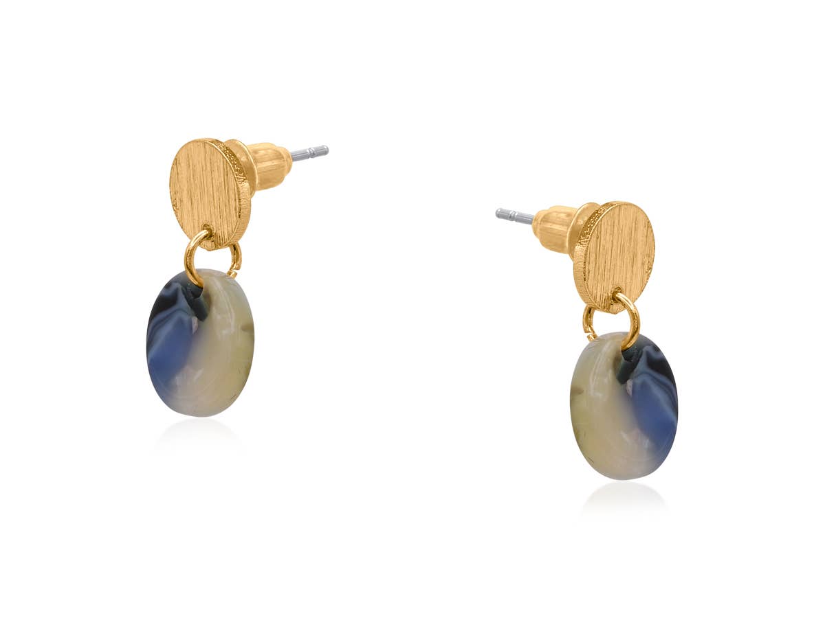 Lima Petite Resin Earrings: PINK/BLUE